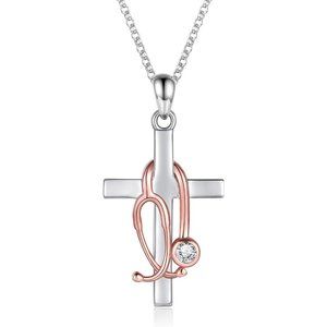 Sterling Silver Pendant Cross Earrings Angel Wing Faith Necklace for Women